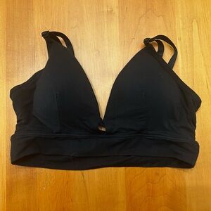 Hanes Originals Women's Supersoft Longline Triangle Bralette XL Black